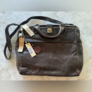 NWT Vintage DIESIL Italy Leather Bag BROMO, Euro Version, Black Gold, $2400